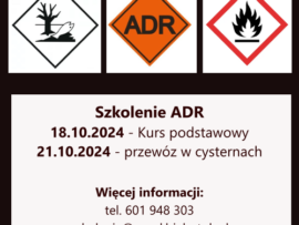 Kurs kierowców ADR Plakat informacyjny